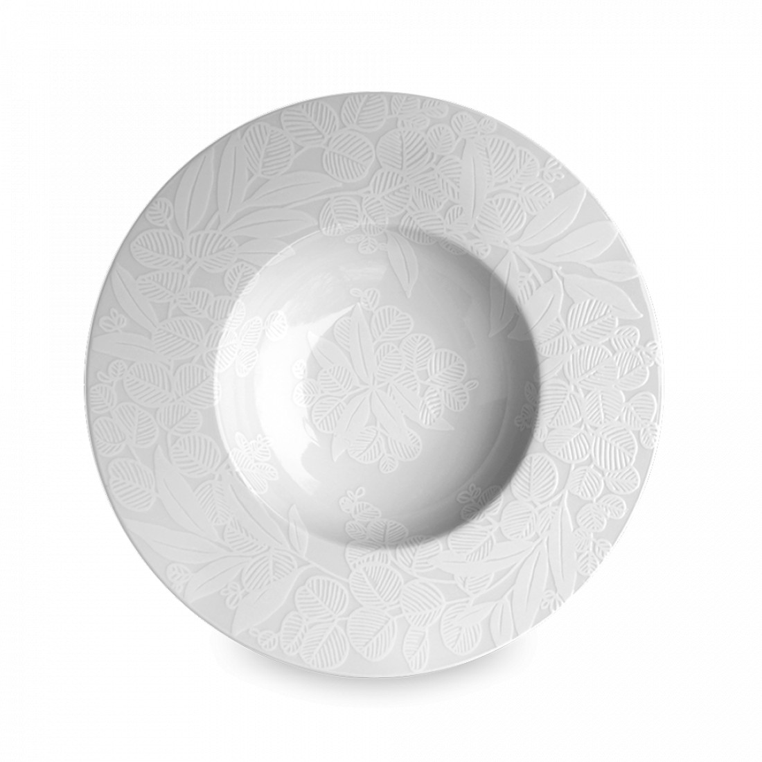 Тарелка суповая, 23 см, костяной фарфор, белый, серия White Nature, TAITU, Италия