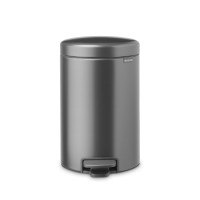 Контейнер для мусора с педалью, 12 л, нержавеющая сталь, графит, серия newIcon, BRABANTIA, Бельгия