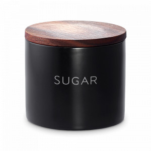 Банка для хранения сахара, 400 мл, керамика, дерево, черный, SMART SOLUTIONS, Россия, Банки для хранения чая