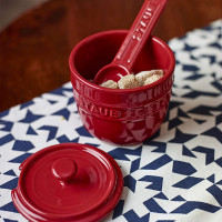 Сахарница с ложкой, керамика, вишневая, Ceramics, STAUB, Франция_00808530041134878066.jpg