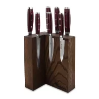 Набор из 7-и кухонных ножей на подставке из дуба, серия GOU 161, YAXELL, Япония, 