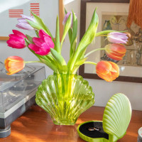 Ваза для цветов Seashell, 18.5 см, стекло, зеленый, DOIY, Испания_00821710053250105996.jpg