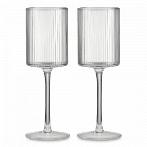 Набор из 2-х бокалов для белого вина Полосы, 310 мл, стекло, серия Modern Classic, Pozzi Milano 1876, Италия, Бокалы для белого вина