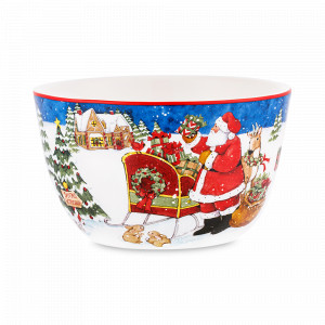 Салатник индивидуальный «Два зайчонка», диаметр: 14 см, материал: керамика, цвет: декор, серия Мастерская Санта Клауса, Certified International, США, CERTIFIED INTERNATIONAL (США)