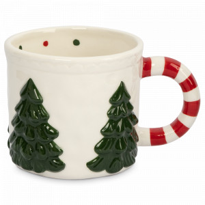 Кружка «Елки», 450 мл, керамика, белый, декор, серия New Year, ANNA LAFARG, Китай, Кружки