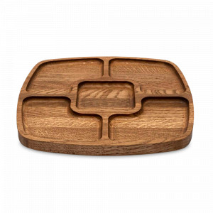 Менажница квадратная, 27 см, дуб, коричневый, UNECA, Россия, Менажницы