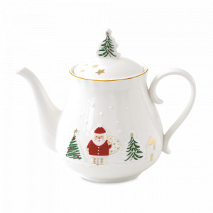 Чайник заварочный Santa &amp; Snowman, 850 мл, фарфор, серия Let It Snow, EASY LIFE (R2S), Италия, Новогодняя коллекция