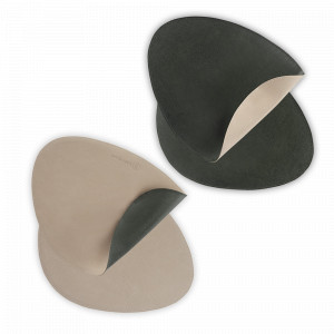 Набор из 4-х двухсторонних сервировочных салфеток, 33 х 41 см, экокожа ПВХ, зеленый/бежевый, серия Drops, LIBERTY JONES, Россия, Салфетки подстановочные