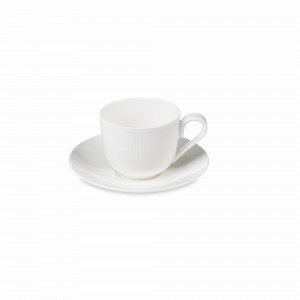 Пара кофейная, 90 мл, костяной фарфор, белый, серия Плиссе, DECOR DE TABLE, Россия, Кофейные пары