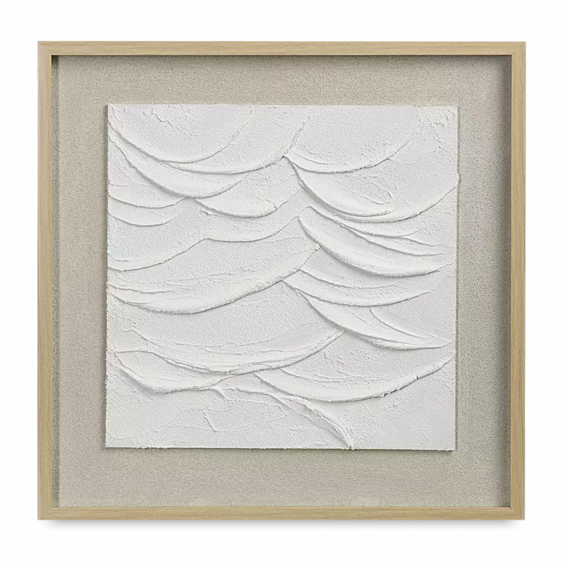 Панно декоративное с эффектом 3D Minimalism Flow, 50 х 50 см, холст, дерево, белый, серия Art, BERGENSON BJORN, Великобритания