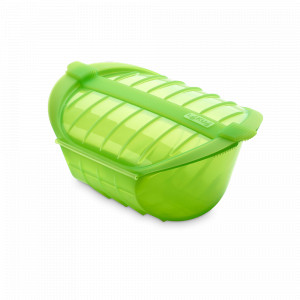 Конверт для запекания с паровой вставкой «Папильот» на 1-2 персоны, 500 мл, силикон, зеленый, LEKUE, Испания, Посуда для приготовления в СВЧ