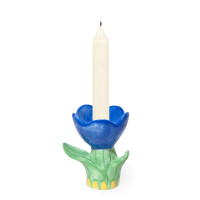 Подсвечник - цветок, 7 см, керамика, синий, зеленый, серия Bloom, DOIY, Испания_00821710053661619202.jpg