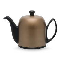 Чайник заварочный с колпаком MINERALE, 700 мл, фарфор, алюминий, черный, бронзовый, серия Salam, GUY DEGRENNE, Франция