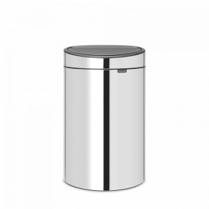 Контейнер для раздельного сбора мусора с крышкой, 10 + 23 л, нержавеющая сталь, пластик, стальной, серия Touch Bin New, BRABANTIA, Бельгия, Скидка до -20% на мусорные ведра Brabantia