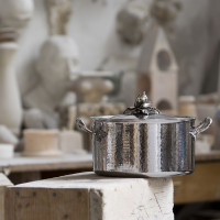 Кастрюля из нержавеющей стали, 8 л, диаметр 26 см, высота 15 см, крышка с посеребренной декорированной ручкой, серия Opus Prima, RUFFONI, Италия_00776410072759661287.jpg