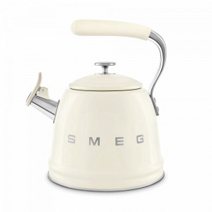 Чайник со свистком, 2.3 л, нержавеющая сталь, кремовый, SMEG, Италия, Чайники наплитные