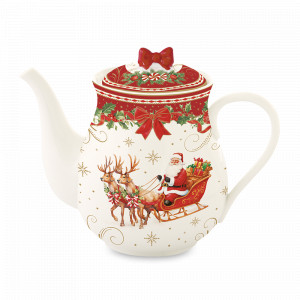 Чайник заварочный, 900 мл, фарфор, серия Christmas Heritage, EASY LIFE (R2S), Италия, Новогодняя сервировка EASY LIFE R2S
