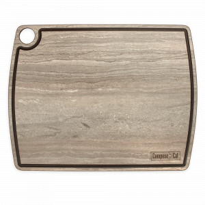 Доска разделочная композитная c желобом, 36х28см, травертин капучино, серия Fashion, ComposeEat, Россия, Разделочные доски