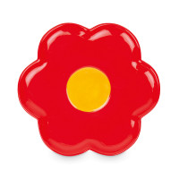 Тарелка обеденная, 24 см, керамика, красный, серия Daisy, DOIY, Испания