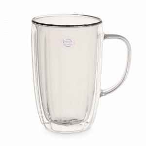 Кружка с двойными стенками, 350 мл, боросиликатное стекло, серый, серия Cafe de Paris, DECOR DE TABLE, Россия, Кружки и стаканы термо