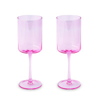Набор из 2-х бокалов для вина, 380 мл, стекло, розовый, серия Rainbow, EASY LIFE (R2S), Италия