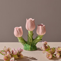 Подсвечник для 3-х свечей Floret, 20 см, фарфор, розовый, серия Blossom, TKANO, Китай_00822870055307179782.jpg