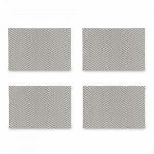 Набор из 4-х подстановочных салфеток, 30 х 45 см, теслин, серый, серия Leanera, LIBERTY JONES, Россия, Салфетки подстановочные