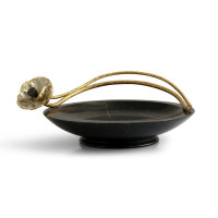 Блюдо «Анемоны», диаметр: 16 см, материал: мрамор, латунь, цвет: черный, серия Anemone, MICHAEL ARAM, США_00802020037581577226.jpg