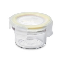 Контейнер круглый стеклянный, 150 мл, стекло, желтый, GLASSLOCK, Корея