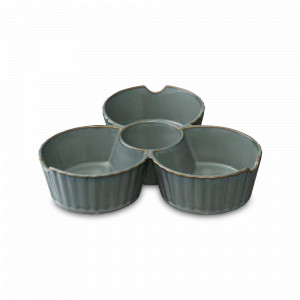 Менажница , 21 х 22,5 х 5 см, фарфор, синий, коричневый, серия Kitchen Spirit, TKANO, Россия, Менажницы