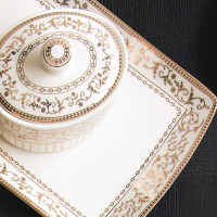 Сахарница , 300 мл, фарфор, белый, золотой, серия Golden, Pozzi Milano 1876, Италия_00818750050023449562.jpg