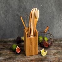 Подставка для кухонных принадлежностей, 14 х 14 х 17 см, коричневый, UNECA, Россия_00812990062148717260.jpg