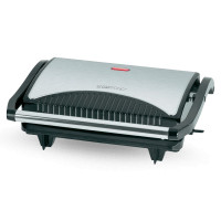 Гриль, 27 х 23 х 9,5 см, пластик, нержавеющая сталь, черный, серебристый, CLATRONIC, Германия