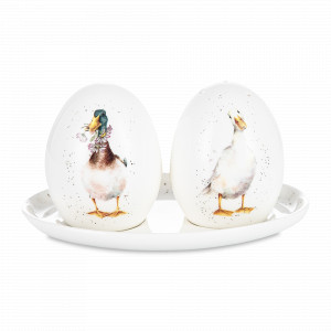 Набор из солонки и перечницы на подставке «Утки», 8 см, костяной фарфор, белый, декор, серия Wrendale Designs, ROYAL WORCESTER, Великобритания, ROYAL WORCESTER (Великобритания)