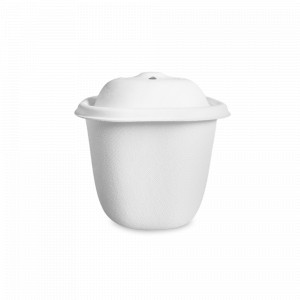 Контейнер с крышкой, 10 х 9.5 см, 400 мл, сахарный тросник, белый, серия Eko, COOKPLAY, Испания, Скидка -20% на посуду COOKPLAY