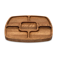 Менажница квадратная, 27 см, дуб, коричневый, UNECA, Россия