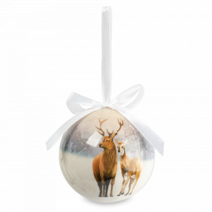 Украшение новогоднее - шар Конь в шапке, 8 см, пенопласт, белый, декор, серия Horse, ANNA LAFARG, Китай, Horse ANNA LAFARG