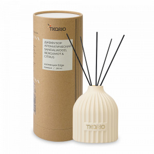Диффузор ароматический Sandalwood, Bergamot &amp; Citrus, 200 мл, бежевый, серия Edge, TKANO, Китай, Ароматы для дома