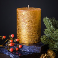 Свеча цилиндрическая, 13 см, золотистый металлик, Luz Your Senses, Бельгия_00813090038190175254.jpg