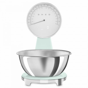 Весы кухонные, нержавеющая сталь, пастельный зеленый, SMEG, Италия, Кухонные весы SMEG