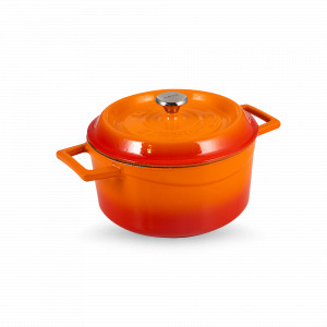 Кастрюля с крышкой , 2,8 л, 20 см, чугун, оранжевый, LAVA, Турция, LAVA (Турция)
