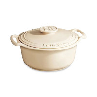 Кастрюля с крышкой Sublime, 4 л, керамика, 28 см, кремовый, серия Delight, EMILE HENRY, Франция