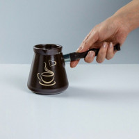 Турка Lovely, 500 мл, керамика, дерево, коричневый, WALMER, Великобритания_00808720061388387080.jpg