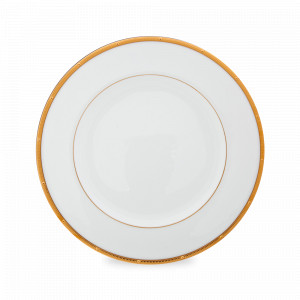 Тарелка закусочная, 22 см, костяной фарфор, белый, серия Рочель, золотой кант, NORITAKE, Япония, NORITAKE (Япония)