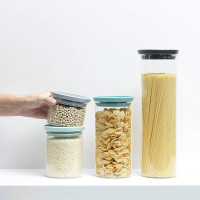 Банка для сыпучих продуктов, 0,3 л, стекло, пластик, темно-серый, BRABANTIA, Бельгия_00795940042341839545.jpg