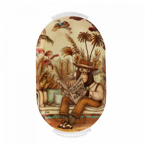 Тарелка декоративная овальная Marco Soma, 43 х 24 см, фарфор, белый, декор, серия Ilustradores Internacionais, VISTA ALEGRE, Португалия, Тарелки декоративные премиум