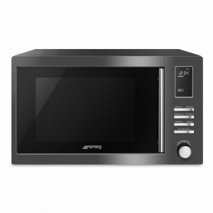 Печь микроволновая с грилем, нержавеющая сталь, пластик, черный, SMEG, Италия, Коллекция в черном SMEG