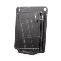 Набор из 3-х разделочных досок на подставке, мрамор Сахара Блэк, в подарочной коробке, композитный материал, серия Elegance, ComposeEat, Россия_00814750040469971461.jpg