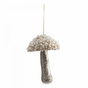 Украшение новогоднее - подвес Гриб, 13 см, пенопласт, пластик, шампань, серия New Year, ANNA LAFARG, Китай, Новогодний Декор ANNA LAFARG