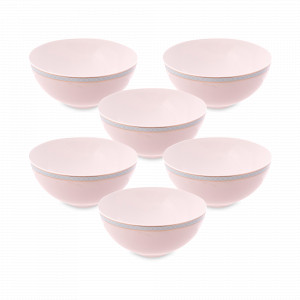 Набор из 6-ти салатников Aero Blue Gold, 21 см, фарфор, белый, голубой, серия Corvara, FALKENPORZELLAN, Германия, Скидка -35% на фарфор FALKENPORZELLAN